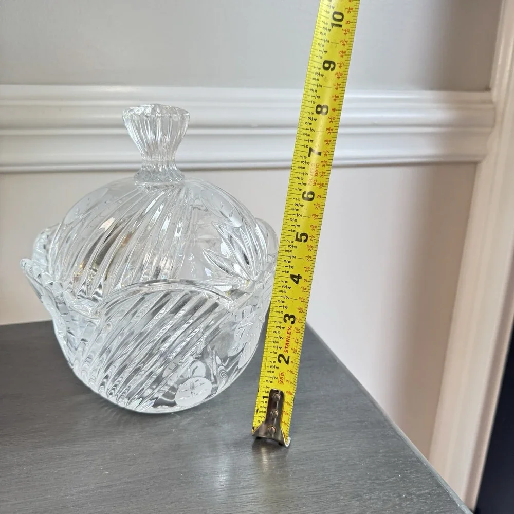 Rare Vintage Clarenbridge Irish Crystal‎ Covered Candy Bowl w/ Box